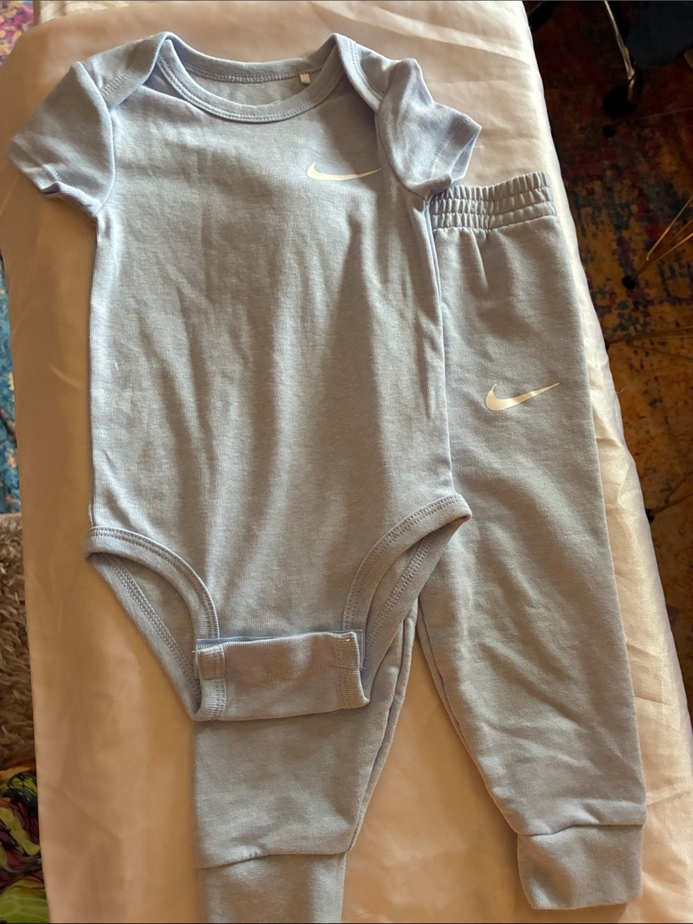 Nike Light Blue Baby Bodysuit and Pants Set size 12 months